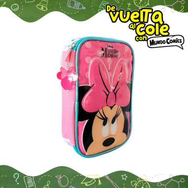 CARTUCHERA TIPO LIBRO MINNIE PINK BOW