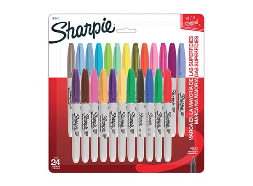 MARCADOR SHARPIE PUNTA FINA COLORES SURTIDOS EN BLISTER X 24