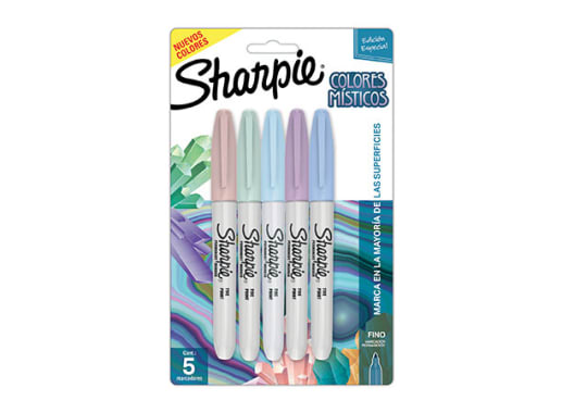 MARCADOR SHARPIE PUNTA FINA COLORES MISTICOS SURTIDOS EN BLISTER X 5