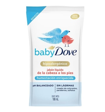 DOVE BABY JAB LIQ H ENR REP 12X180ML