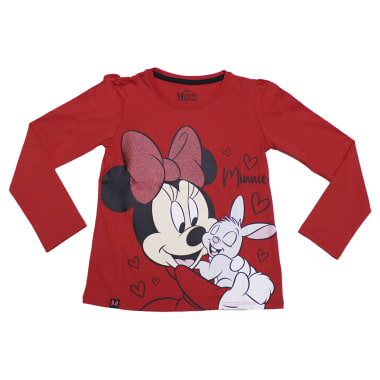 POLO MANGA LARGA NIÑA MINNIE MOUSE ROJO 