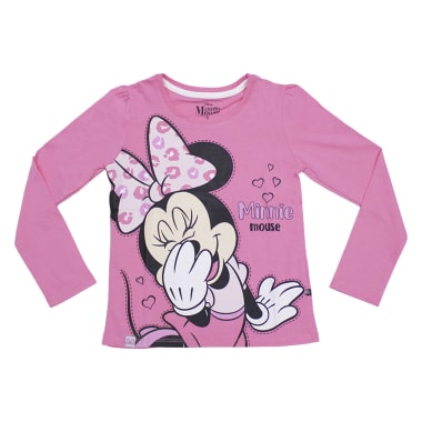 POLO MANGA LARGA NIÑA MINNIE MOUSE ROSADO 