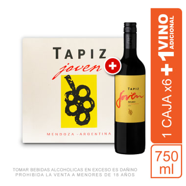 Caja Tapiz Joven Malbec 750Ml X6 UND + 01 Botella 750ml