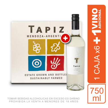 Caja Vinos Tapiz Classic Torrontés 750ml x 7 unidades