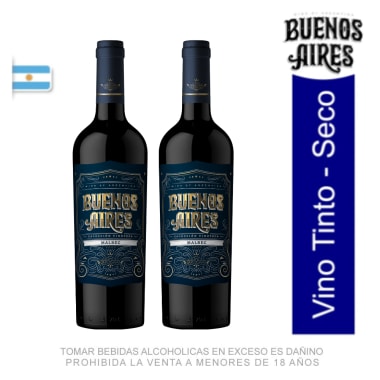 Pack 02 Vinos Buenos Aires Reserva Malbec 750ml