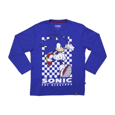 POLO MANGA LARGA NIÑO SONIC AZUL 