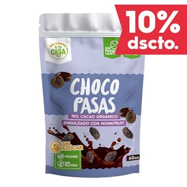 CHOCO PASAS SIN AZUCAR X 60GR