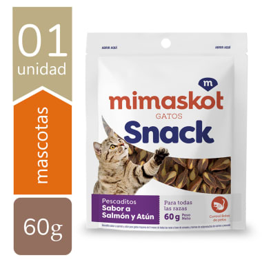 MIMASKOT GATOS SNACK PESCADITOS 60GR