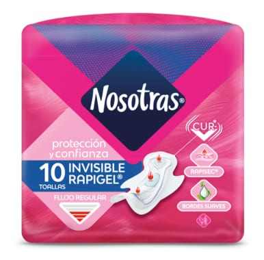 NOSOTRAS TOALLAS HIG INV RAPIGEL PQ 10UN