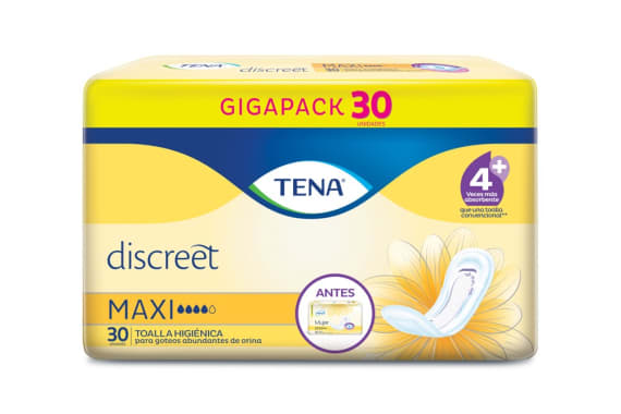 TENA TOALLAS HIG DISCREET MAXI PQ 30UN