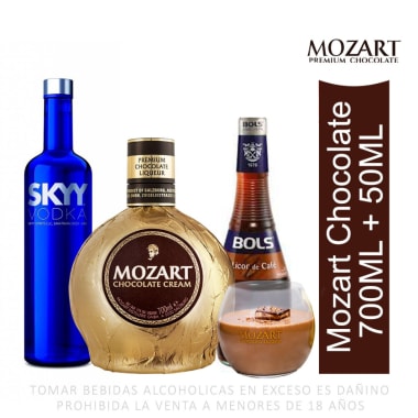 Pack Mozart Expreso Martini: Mozart 700 ml + Skyy Vodka 750ml + Vaso Mozart + Bols Cafe