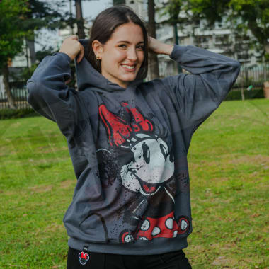 POLERA OVERSIZE MUJER CLASICOS DE DISNEY PLOMO COLEGIAL