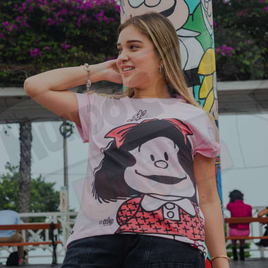 POLO MANGAS DOBLADAS MUJER MAFALDA ROSA