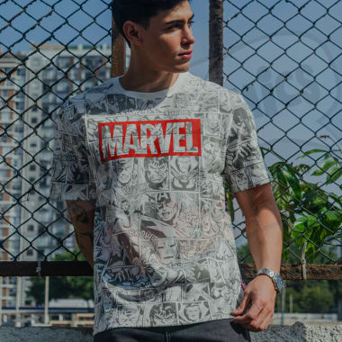 POLO MC HOMBRE MARVEL MARFIL