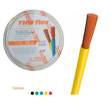 ANDES CABLES FLEXIBLE #10 BLANCO THW AWG 500MT