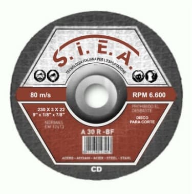 SIEA DISCO C/METAL 9"X1/8" CD (50UXCJ)