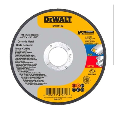 *OF DW DISCO HP2 C/METAL 41/2"x1/16"x7/8" DW84402