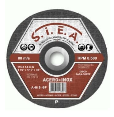 SIEA DISCO C/METAL 4.1/2"X1/16" PLANO (25UXCJ)