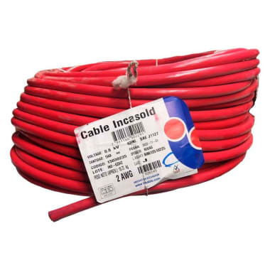 INCABLE BATERIA #4 ROJO 50MT