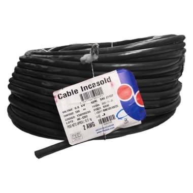 INCABLE BATERIA #6 NEGRO 50MT