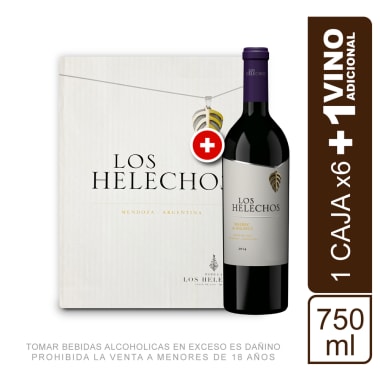 Caja de Vinos Los Helechos Malbec de Malbecs 750ml + 01 Botella 750ml de Cortesia