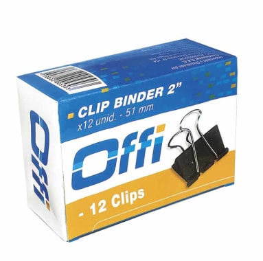 Clips Binder 51 mm Caja x 12 Unidades Offi