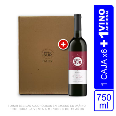 Caja de Vinos Bien al Sur Daily Malbec 750ml x 7 unidades