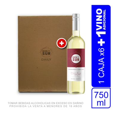 Caja de Vinos Bien al Sur Daily Chardonnay- Semillon 750 ml x 7 unidades