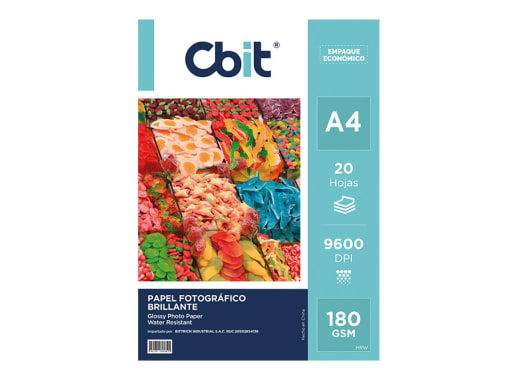 PAQ. 20H. 180GSM (ECOPACK) PAPEL FOTO A4 GLOSSY