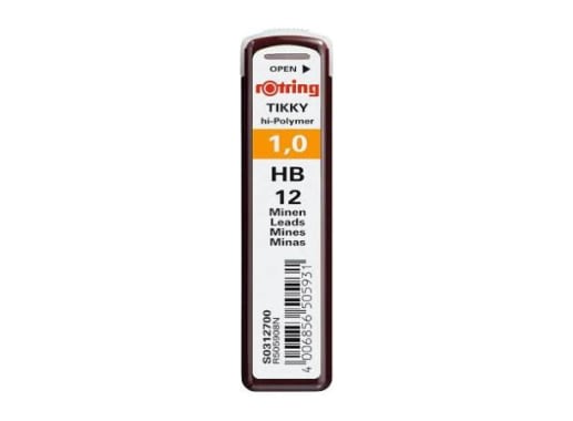 CAJA ROTRING ESTUCHES MINAS 10 UNID 1 HB