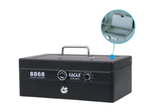 CAJA DE SEG. EAGLE C/LLAVE Y CLAVE NEGRO (8868)