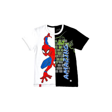 POLO MODA  SPIDERMAN NEGRO NIÑO