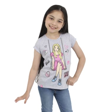 POLO BASICO MC BARBIE NIÑA HUESO JASPE