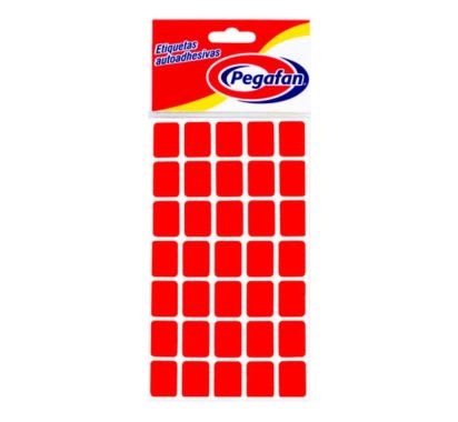 ETIQUETAS 19X13MM FLUORESC ROJO X500