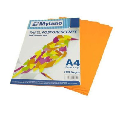 PAPEL FOSFOR  NARANJA   A-4  75 GR  X100H