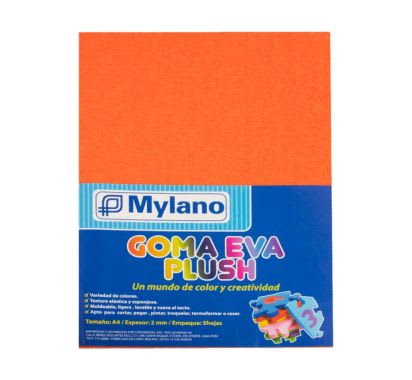 GOMA EVA PLUSH A-4 NARANJA  BOLS X 5 HJ