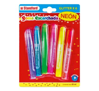 PEGAMENTO GLITTER NEON STDF 10.5 ML BLTX6