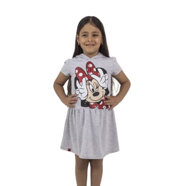 VESTIDO MODA MC NIÑA MINNIE MOUSE HUESO JASPE