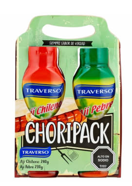 Bi Pack Choripack ( Ají Crema 240G Y Ají Pebre 230G)  Traverso