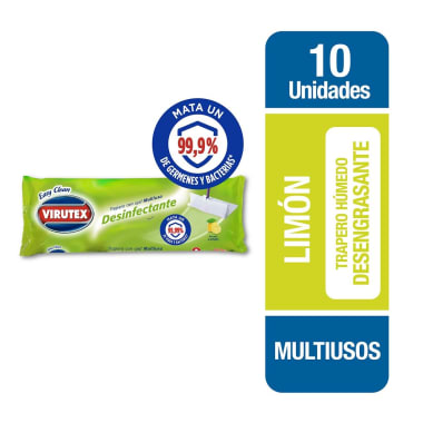 Paño Piso Desinfectante C/Hojal 10 U - Virutex
