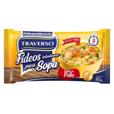 Fideo Inst. Sachet Sabor Pollo 85G. Sachet Traverso