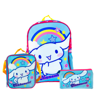 SET MOCHILA+ LONCHERA+ CARTUCHERA CINNAMOROLL