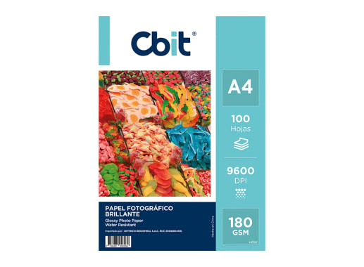 PAQ. 100H. 180GSM (GRANEL) PAPEL FOTO A4 GLOSSY