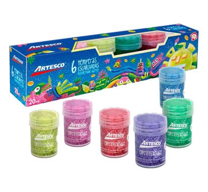 TEMPERA ART ESCARCHADA SET X6 COL 20ML