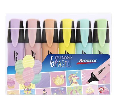 PLUMON ART RESALTADOR PASTEL EST X 6