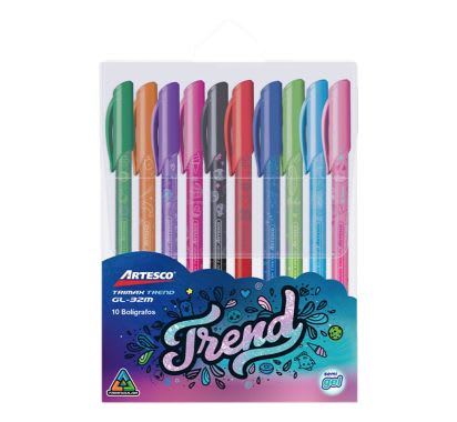 BOLIGRAFO TRIMAX GL-32 TREND EST X 10 COL