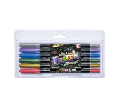 PLUMON ART DUAL BRUSH METALICO X6
