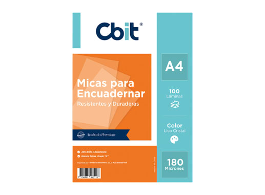 CIENTO CUBIERTA PVC A4 LISO CRISTAL