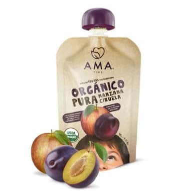 Pure Manzana ciruela organico 90 gramos Marca Ama