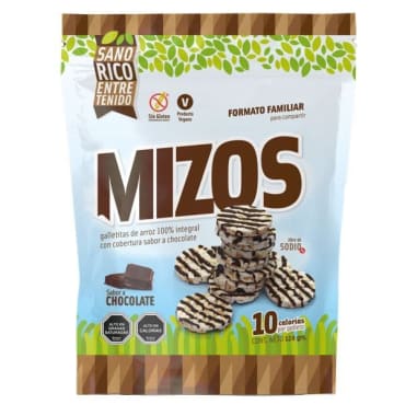 Galletas de arroz chocolate 120 gramos Marca Mizos